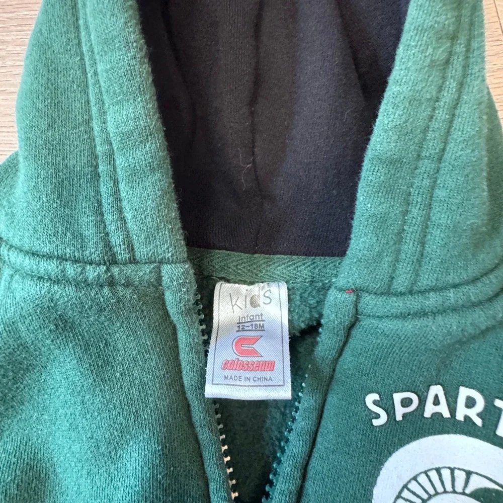 Colosseum Michigan State Spartans Infant Full Zip Hoodie Green Black 12-18M